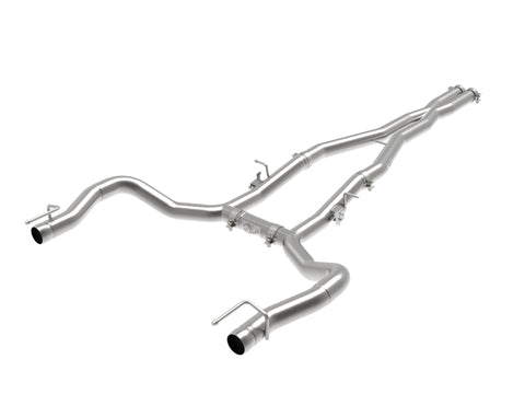 aFe MACH Force-Xp 3in 304 SS Cat-Back Exhaust 15-20 Dodge Charger Hellcat V8-6.2L/6.4L w/o Muffler - 49-32070NM