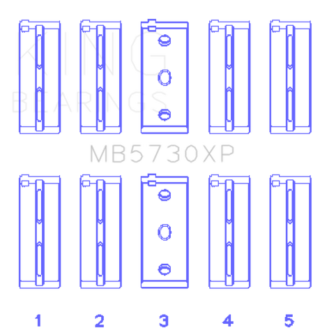 King Lancia 2.0L HF - (Size STD) Performance Main Bearing Set - MB5730XP