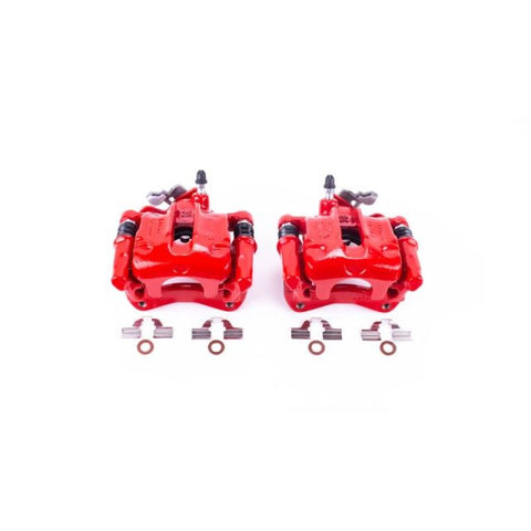 Power Stop 93-99 Volkswagen Golf Rear Red Calipers w/Brackets - Pair - S1714