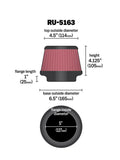 K&N Universal Rubber Filter 5in Flange ID x 6.5in Base OD x 4.5in Top OD x 4.125in Height - RU-5163