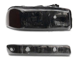 Raxiom 99-06 GMC Sierra 1500 Axial Series OEM Crystal Rep Headlights- Chrome Housing- Smoked Lens - S518304