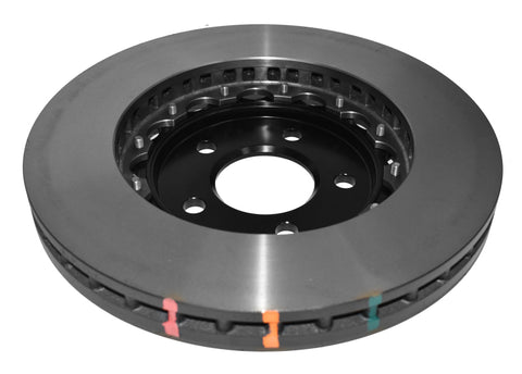 DBA 05-10 Ford Mustang GT / 11-13 V6 Front Slotted 5000 Series 2 Piece Rotor Assembled w/ Black Hat - 52113BLKS