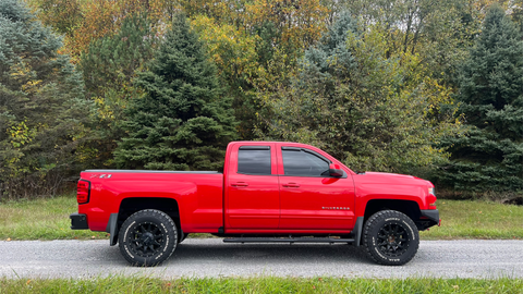 Fishbone Offroad 07-18 Chevrolet Silverado 1500/2500/3500 Double Cab Oval Side Steps -Black Textured - FB21382