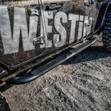 Westin 18-22 Jeep Wrangler JLU 4dr Platinum 4 Oval Nerf Step Bars - Tex. Blk - 21-4065