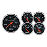 Autometer Designer Black 5pc 100-250deg Temp / 8-18V Volt / 120mph Speed / 100psi Oil / E-F Fuel - 1420