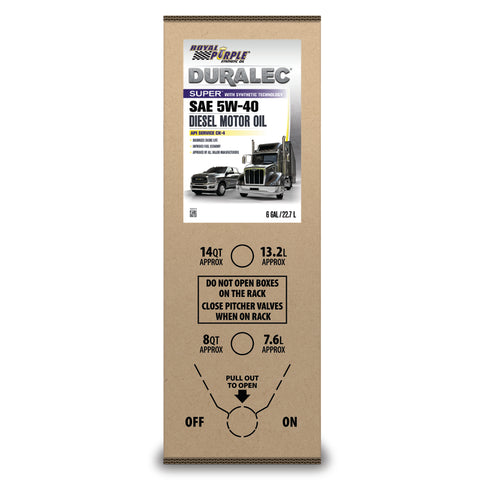 Royal Purple Duralec Super Diesel 5W40 CK-4 Motor Oil - 6 Gallon Bag-In-Box - 86540