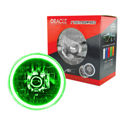 Oracle Pre-Installed Lights 7 IN. Sealed Beam - Green Halo - 6905-004