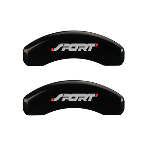 MGP 4 Caliper Covers Engraved Front & Rear No bolts/Sport Black finish silver ch - 10119SSP1BK