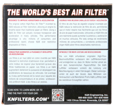 K&N Filter Universal Rubber Filter Oval Tapered 4in Base O/S L x 3.5in Top O/S L x 2.75in H - RU-1820