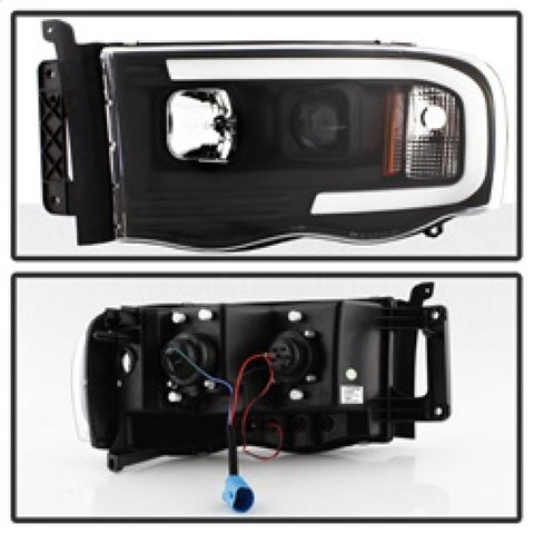 Spyder 02-05 Dodge Ram 1500 Light Bar Projector Headlights - Black (PRO-YD-DR02V2-LB-BK) - 5084606