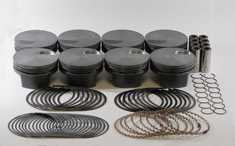Mahle MS Piston Set BBC Mar 509ci 4.50in Bore 4in Stroke 6.135in Rod 0.990 Pin -3cc 9.0 CR Set of 8 - 930077100