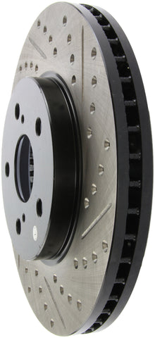 StopTech 02 Lexus ES 250/300/330/350 / 05-07 Toyota Avalon Slotted & Drilled Left Front Rotor - 127.44125L