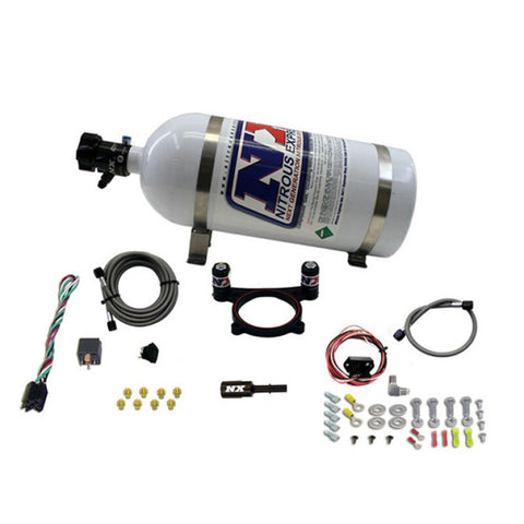 Nitrous Express 11-15 Ford Mustang GT 5.0L Coyote 4 Valve Nitrous Plate Kit (50-200HP) w/10lb Bottle - 20948-10