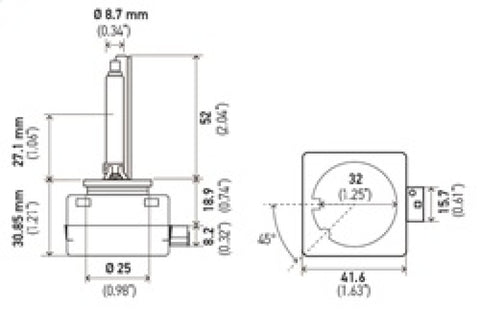 Hella Xenon D1S Bulb PK32d-2 85V 35W 5000k - D1S 5000 K