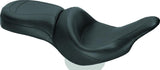 Mustang 00-15 Harley Softail Std Rear Tire Wide Touring Solo Seat w/Driver Backrest w/Studs - Black - 79485