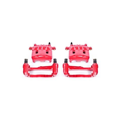 Power Stop 05-06 Saab 9-2X Front Red Calipers w/Brackets - Pair - S2682