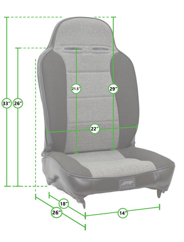 PRP Enduro High Back Reclining Suspension Seat (Passenger Side) - Black/Red - A13011045-72
