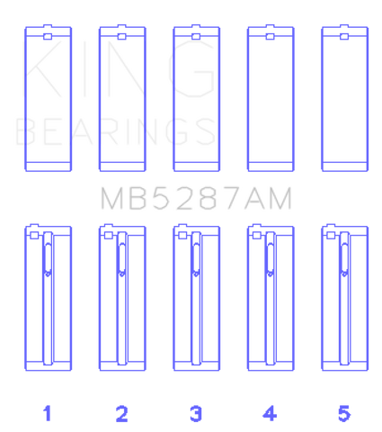 King Toyota 1ZZ-FE (Size .25) Main Bearing Set - MB5287AM0.25