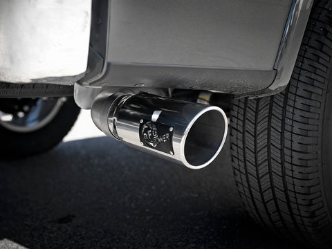 aFe Large Bore-HD 4in 409 SS DPF-Back Exh 18-19 Ford F-150 V6-3.0L (td) w/ Polished Tip - 49-43106-P
