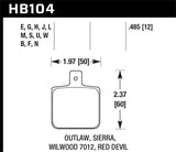 Hawk Sierra/Outlaw/Wilwood HPS Street Brake Pads - HB104F.485
