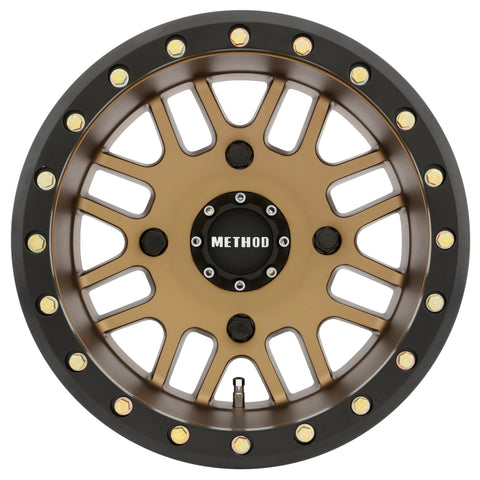 Method MR406 UTV Beadlock 14x8 4+4/-2mm Offset 4x156 132mm CB Method Bronze w/Matte Black Ring Wheel - MR40648046944B