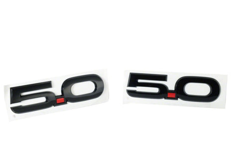 Ford Racing 15-17 Ford Mustang 5.0L Fender Emblem Black - M-1447-M50AB