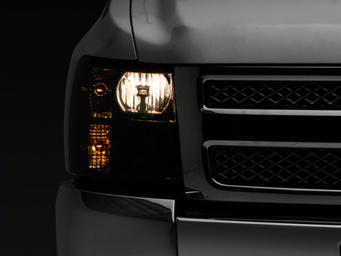 Raxiom 07-14 Chevrolet Silverado 1500 HD Axial OEM RepHeadlights- Chrome Housing- Smoked Lens - S122324