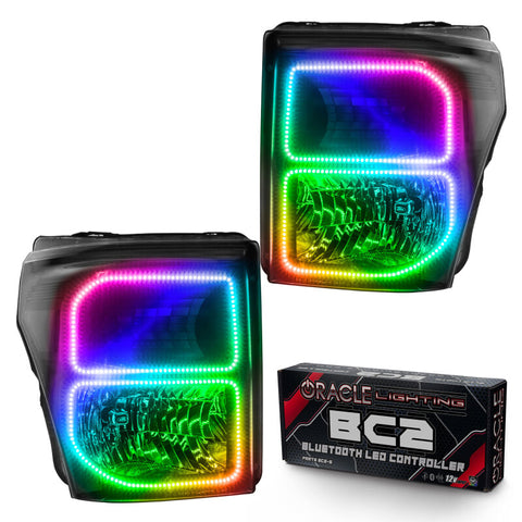 Oracle 11-16 Ford F250/350 LED HL - Black - ColorSHIFT w/ BC1 Controller - 8159-335