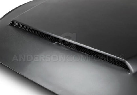 Anderson Composites 2015-2017 Ford Mustang (Excl. GT350/GT350R) Super Snake Style Hood Fiberglass - AC-HD15FDMU-SN-GF