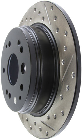 StopTech 04-08 Acura TL / 03-09 Honda Element Slotted & Drilled Left Rear Rotor - 127.40061L