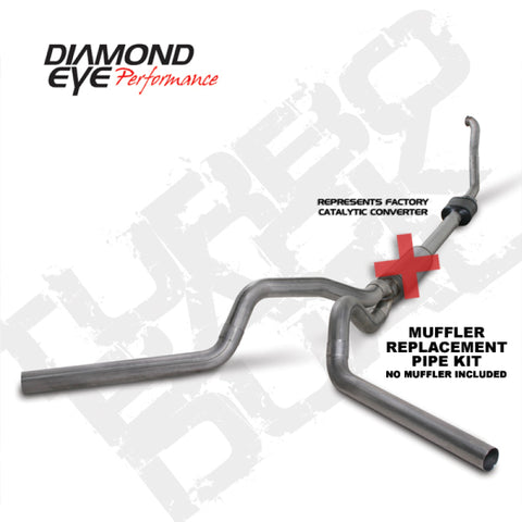 Diamond Eye KIT 4in TB MFLR RPLCMENT PIPE DUAL SS 94-97 5 7 3L F250/F350 PWRSTROKE NFS W CARB STDS - K4308S-RP