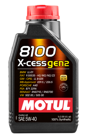 Motul 1L Synthetic Engine Oil 8100 5W40 X-CESS - 109774