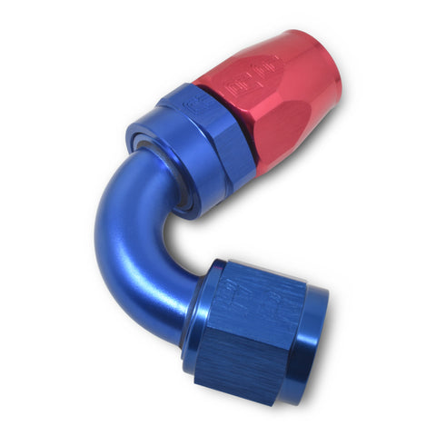 Russell Performance -12 AN Red/Blue 120 Degree Full Flow Swivel Hose End (With 1-1/8in Radius) - 613430