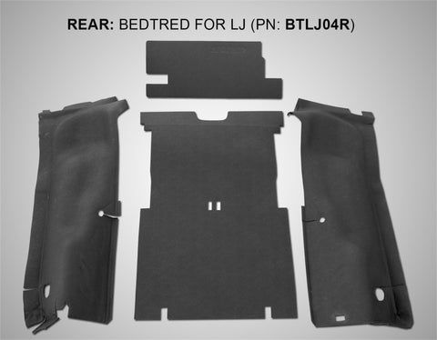 BedRug 03-06 Jeep LJ Unlimited Rear 4pc BedTred Cargo Kit (Incl Tailgate & Tub Liner) - BTLJ04R