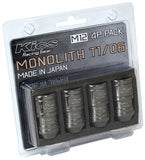 Project Kics 12 x 1.5 Glorious Black T1/06 Monolith Lug Nuts - 4 Pcs - WMN01GK4P