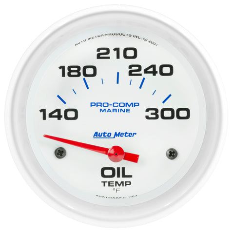 Autometer Marine White Air-Core Electric Oil Temperature Gauge 2-5/8in 140-300 Deg F - 200765