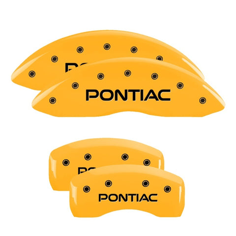 MGP 4 Caliper Covers Engraved Front & Rear Pontiac Yellow Finish Black Char 2005 Pontiac GTO - 18029SPOPYL