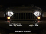 Raxiom07-18 Jeep Wrangler JK LED Halo Projector Headlights- Chrome Housing (Clear Lens) - J121872