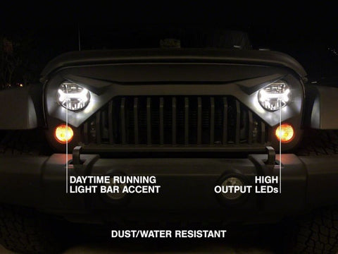 Raxiom07-18 Jeep Wrangler JK LED Halo Projector Headlights- Chrome Housing (Clear Lens) - J121872