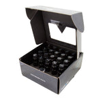 NRG 700 Series M12 X 1.5 Steel Lug Nut w/Dust Cap Cover Set 21 Pc w/Locks & Lock Socket - Black - LN-LS700BK-21