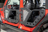 DV8 Offroad Jeep 18+ Wrangler JL / 20+ Gladiator JT Rear Rock Doors w/ Perforated Aluminum Mesh - RDJL-01R