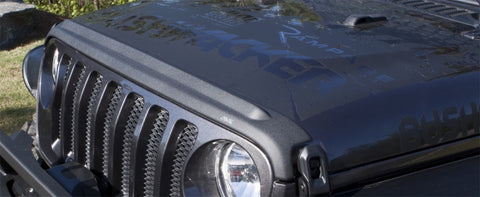 AVS 2018+ Jeep Wrangler (JL) 2dr/4dr Aeroskin II Textured Low Profile Hood Shield - Black - 436148