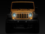 Raxiom 97-18 Jeep Wrangler TJ/JK Axial 7-Inch LED Headlights w/ DRL- Black Housing (Clear Lens) - J155570