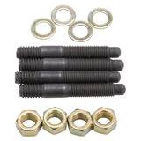 Edelbrock Carburetor Mounting Studs Bullet Nosed Black Oxide Gold Iridite Washers/Nuts Set of 4 - 8060