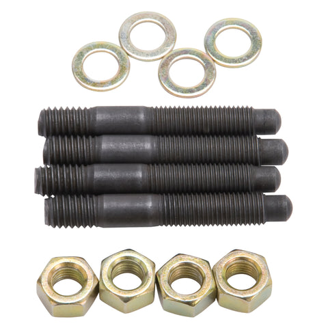 Edelbrock Carburetor Mounting Studs Bullet Nosed Black Oxide Gold Iridite Washers/Nuts Set of 4 - 8060