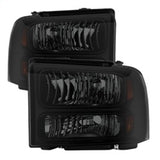 xTune Ford F250/350/450 Super Duty 05-07 Crystal Headlights Black Smoked HD-JH-FS05-AM-BSM - 9030444