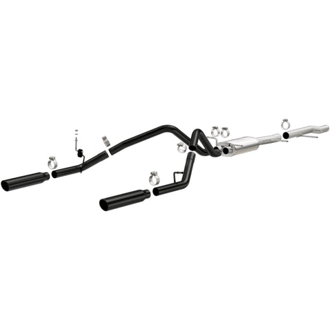 MagnaFlow SYS Cat-Back 3.5in Black Dual Split Rear Tips 10-13 Chevy Silverado / GMC Sierra 5.3L - 15362