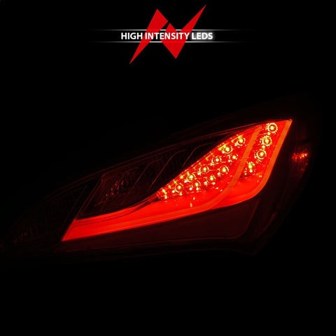 ANZO 2010-2013 Hyundai Genesis LED Taillights Red/Clear - 321334