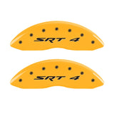 MGP Front set 2 Caliper Covers Engraved Front SRT4 Yellow finish black ch - 12002FSR4YL