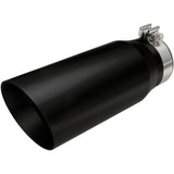 MagnaFlow Tip Stainless Black Coated Single Double Round Single Outlet 5in Dia 4in Inlet 13in L - 35240